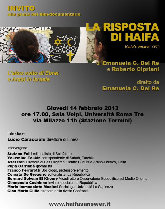 Film documentario – La Risposta di Haifa by E.C. Del Re e R.Cipriani